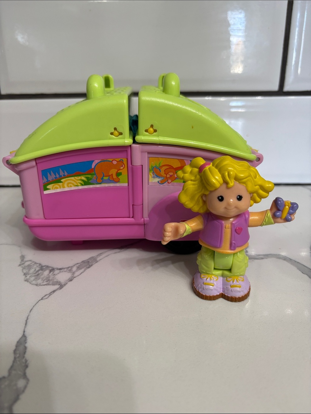 Little People Bendy Sarah Lynn and Tent Trailer